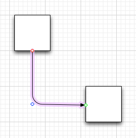 Setting the corner radius produces a curved line joint