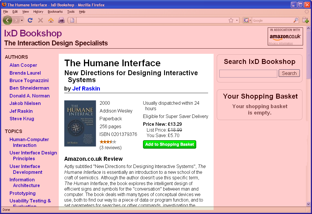 The details of the book The Humane Interface on the IxD Bookshop website