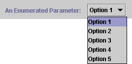 Enumerated parameter user interface component