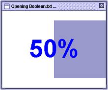 Progress window bar at 50% complete