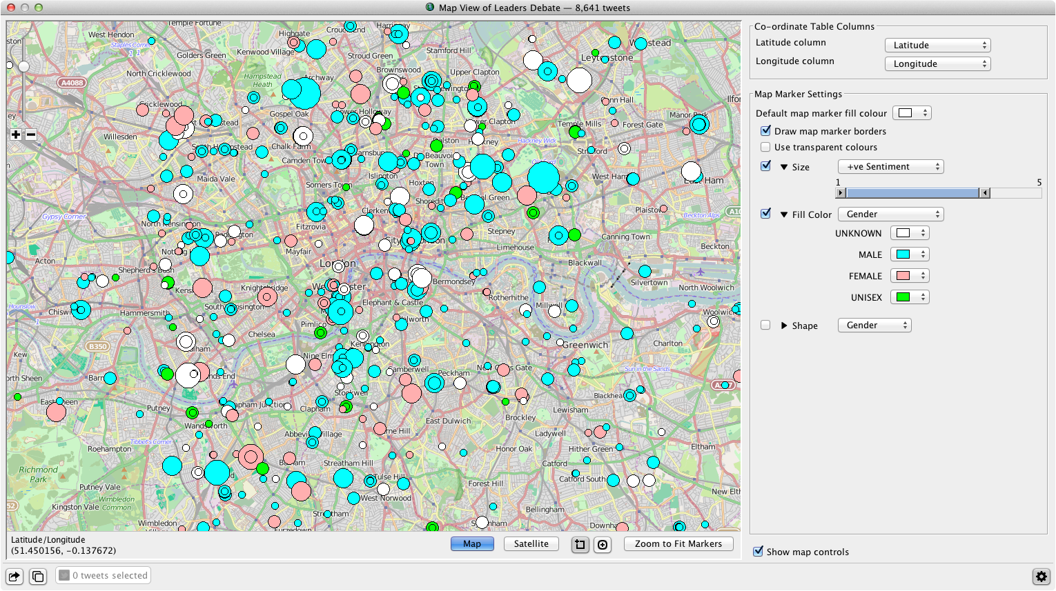 The COSMOS Desktop Map data view