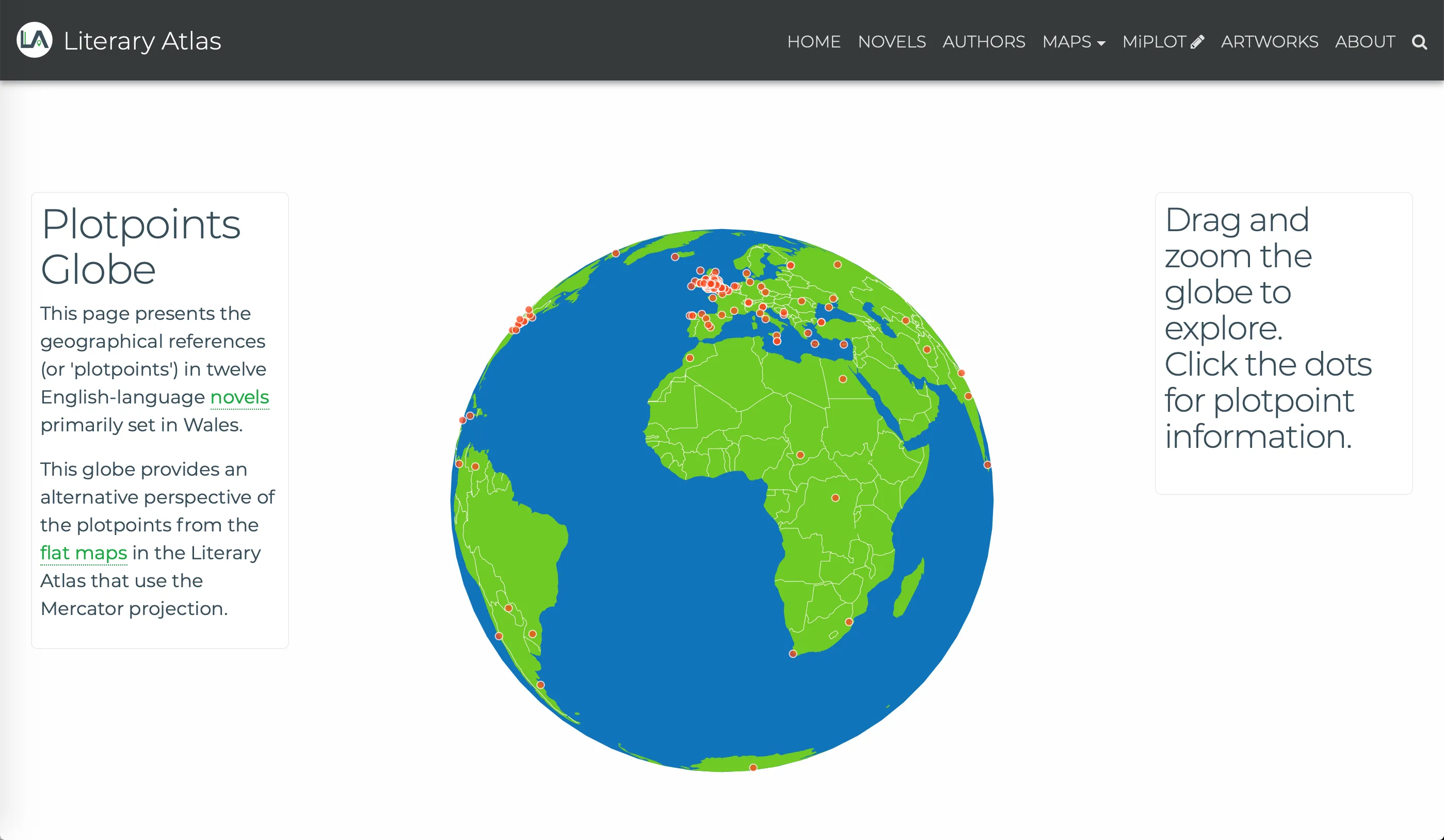 Literary Atlas locations globe