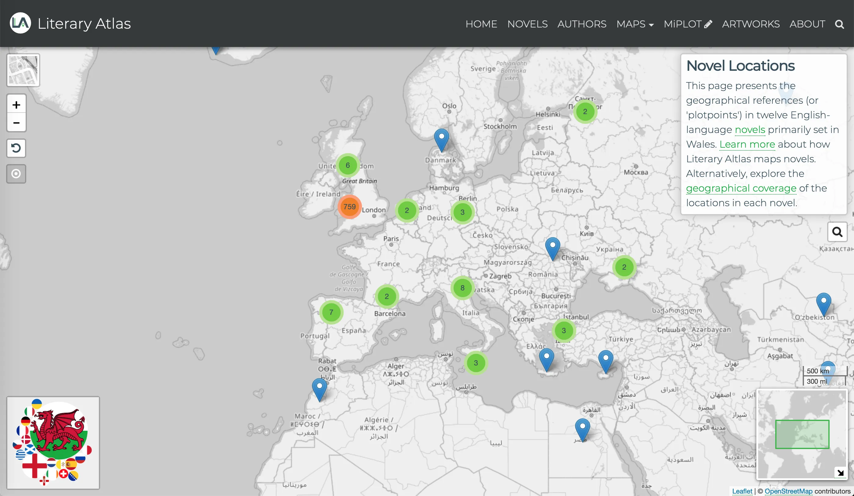 Literary Atlas locations map