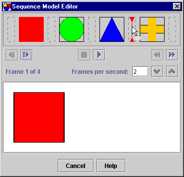 The red I-beam cursor provides feedback when editing a sequence with the Sequence Model Editor tool