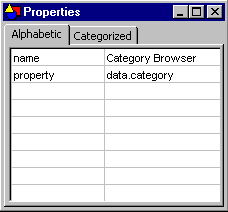 The Properties window for a browser input tool