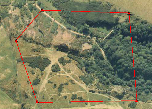 Frame 1 of the Aerial Contour Sequence model overlaid on the aerial photograph