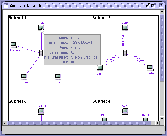 XML data window for the mars client machine unit in the Computer Network model
