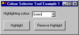 An example of the colorSelector tool